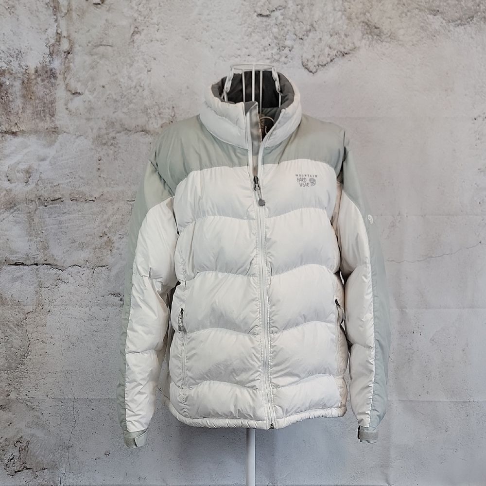 Mountain Hardware Hunker Down Jacket - White and Grey Womens Size L